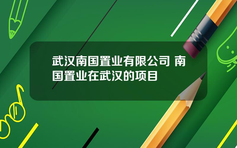 武汉南国置业有限公司 南国置业在武汉的项目